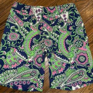 Vintage Lilly‎ Pulitzer Randi Bermuda Royal Poinciana Green Blue Pink Shorts-4